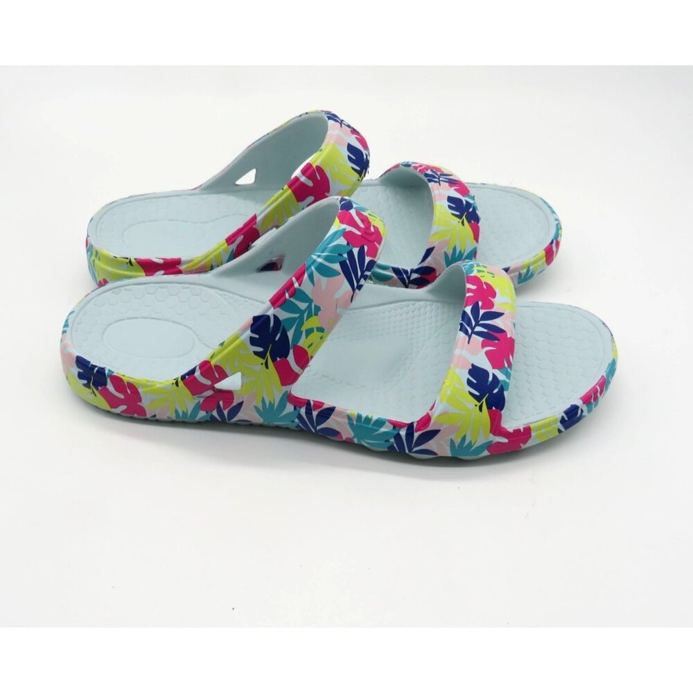Spenco Women's Tropical Floral Print Slides Sandals 7 NEW